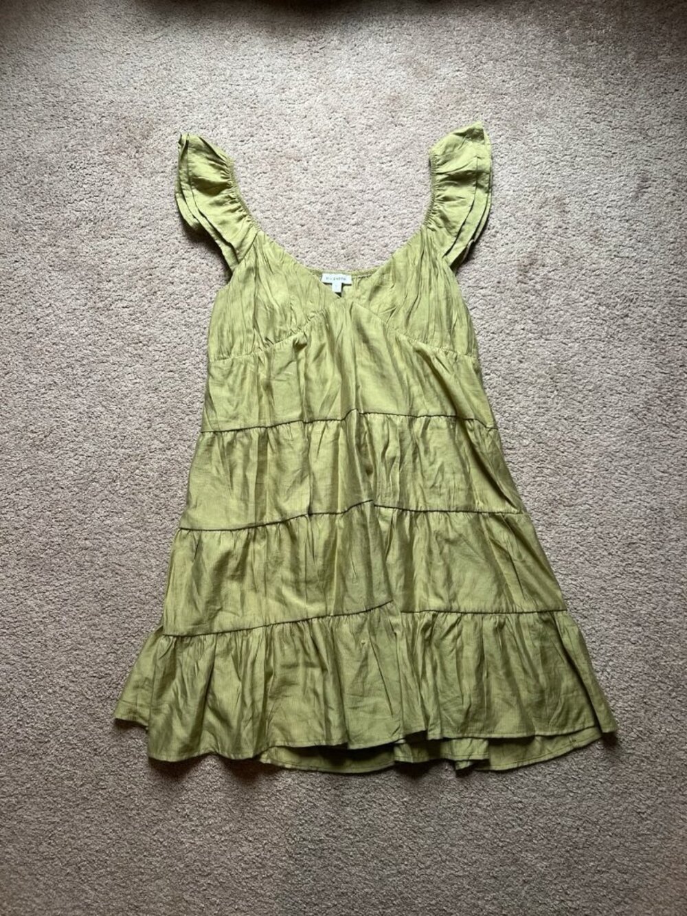 Blu Pepper V-Neck Tiered Babydoll Mini Dress Size Large